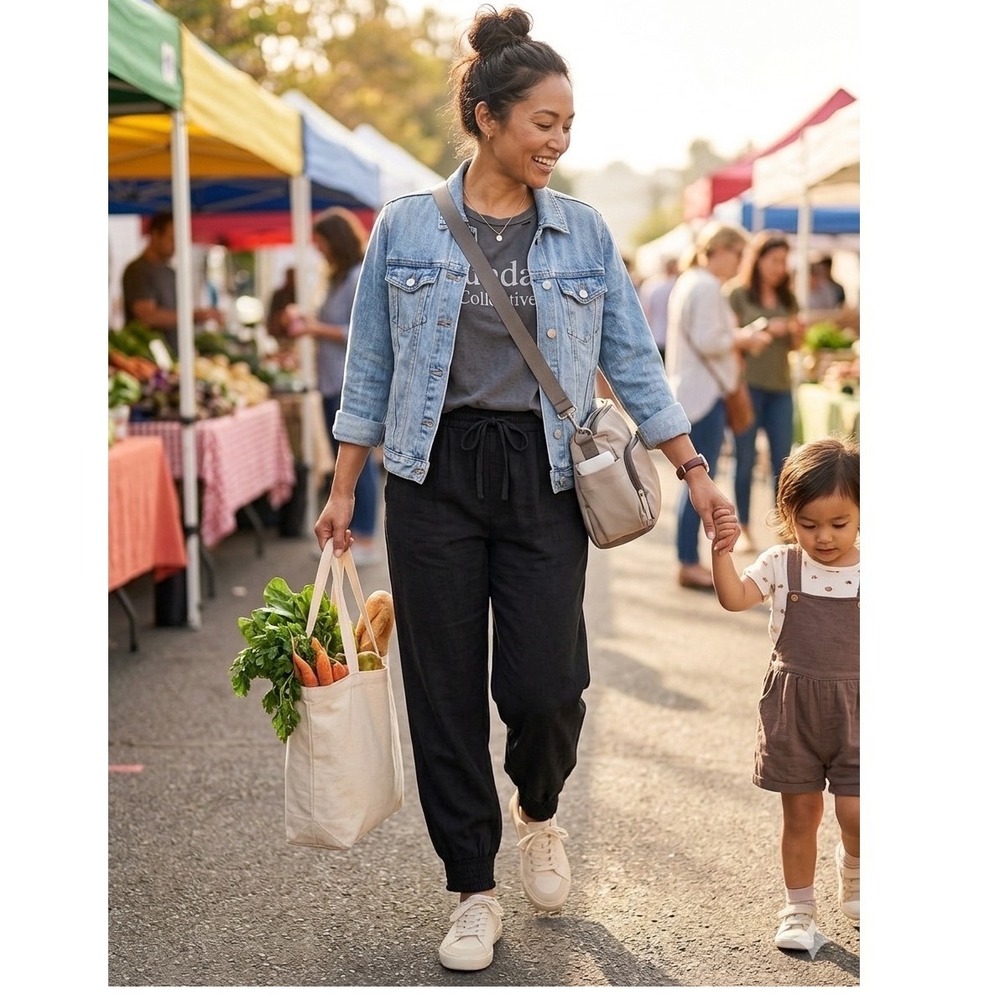 Cloth & Stone Black Tencel Drawstring Jogger Pants - Everyday Comfort